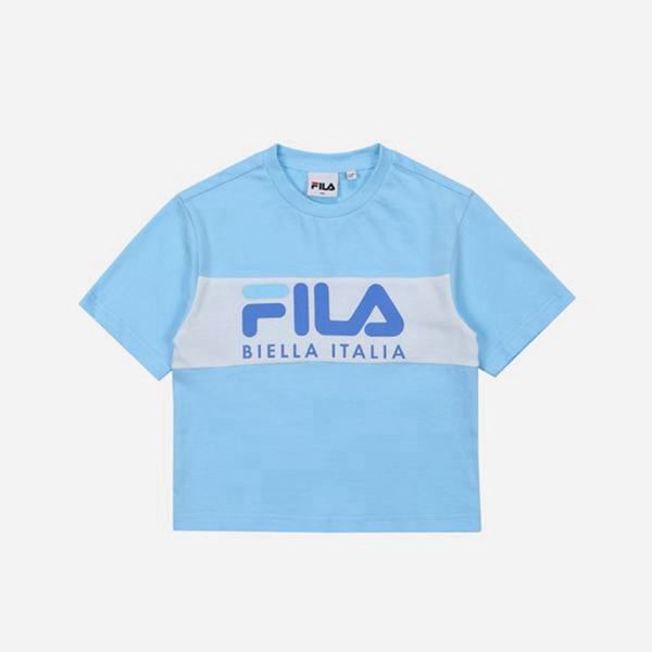 Fila Heritage Blocked S/S Boy's T-Shirts - Blue,NZ 938-56170